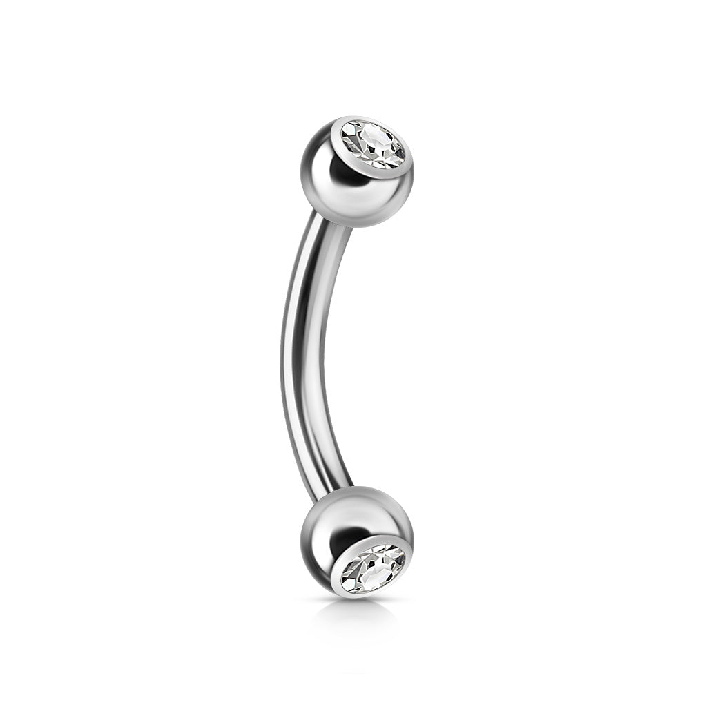 16G Bent Barbell with Gems