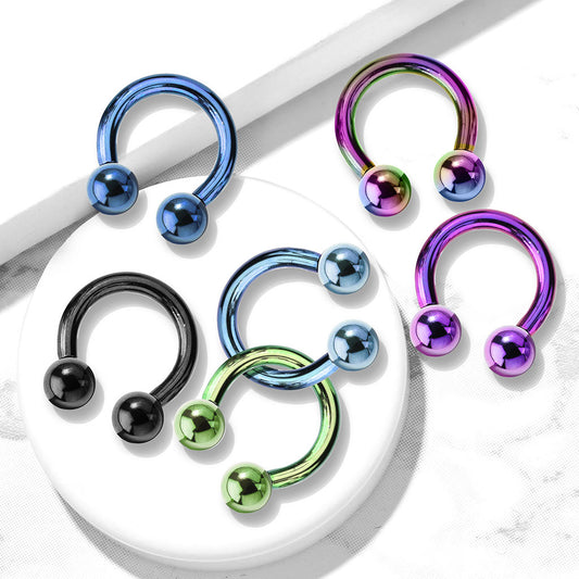 16G Titanium Anodized  Horseshoes